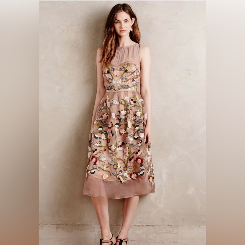 Anthropologie Embroidered Novelette Dress by Moulinette Soeure